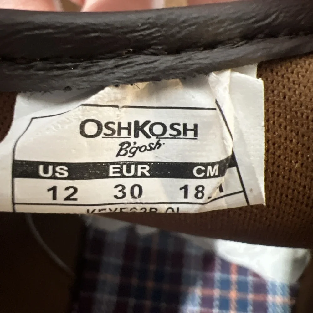 Oshkosh‎ B'gosh brown sneakers three straps size 12